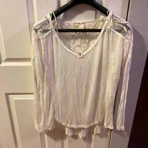 Free People embroidered illusion shoulder top